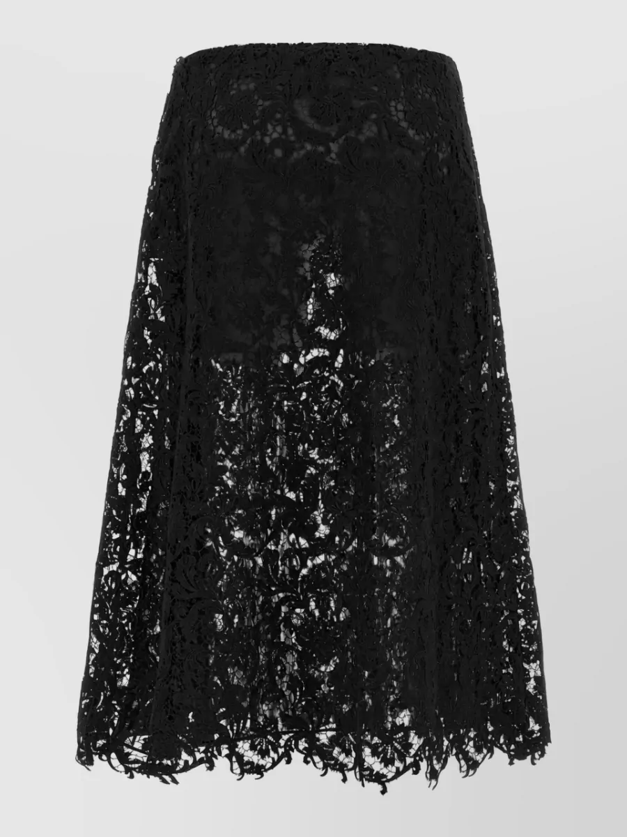Fendi Macramé Lace A-Line Skirt