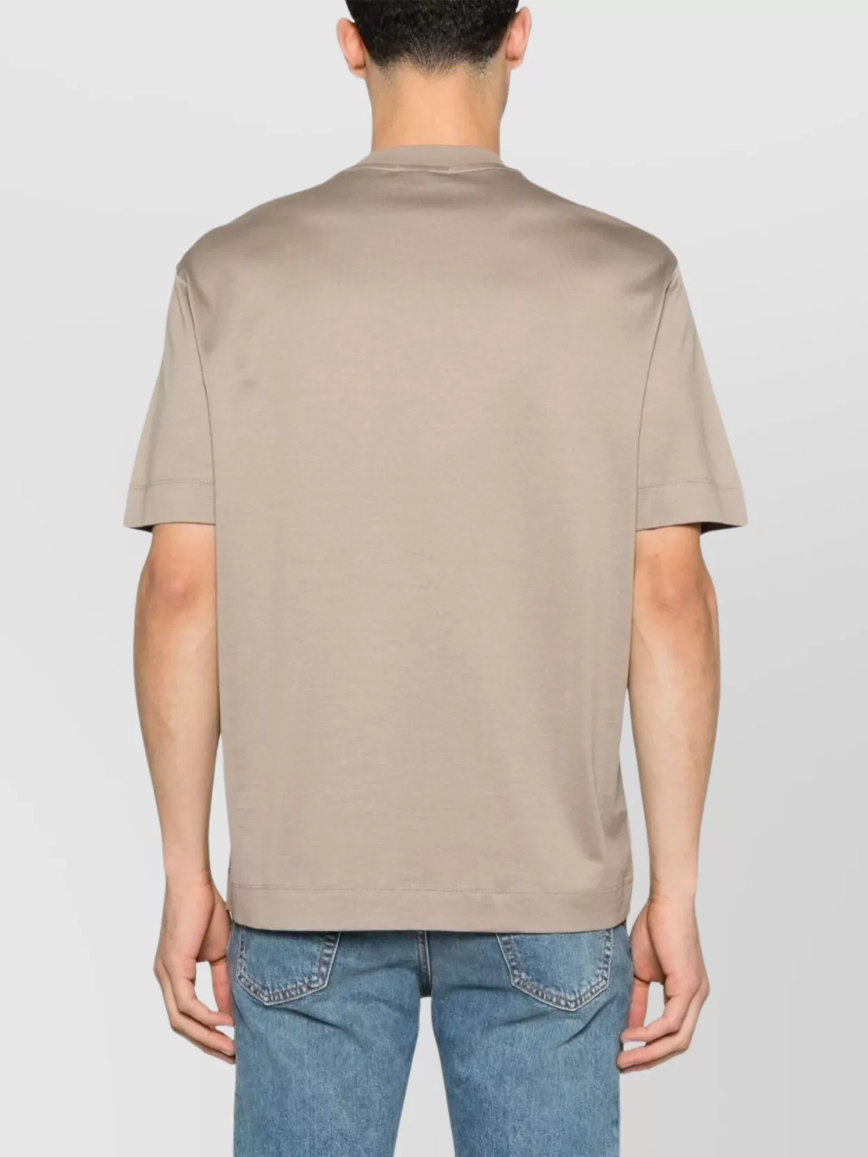 Emporio Armani Crew Neck Logo T-Shirt Straight Hem
