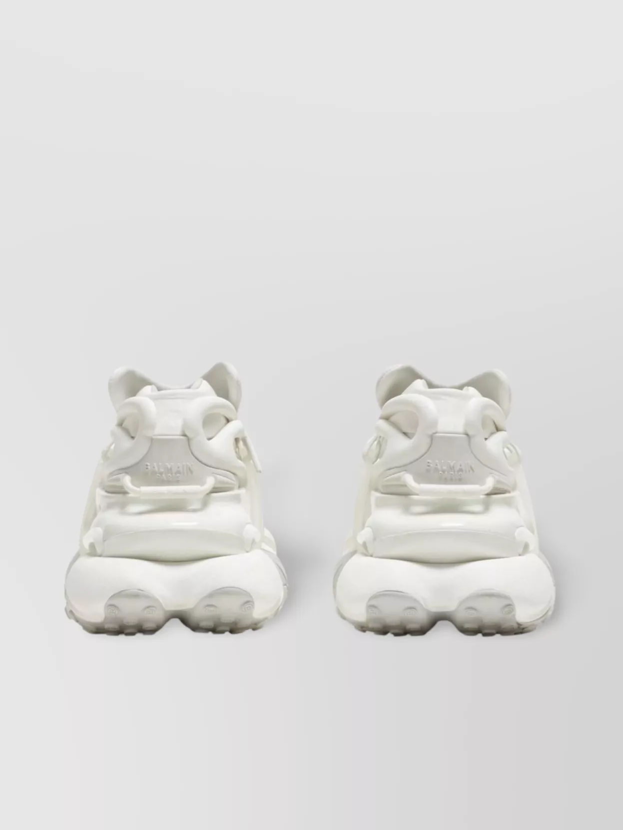 Balmain 'unicorn' White Sneakers With With Embossed Logo On The Side In Grey