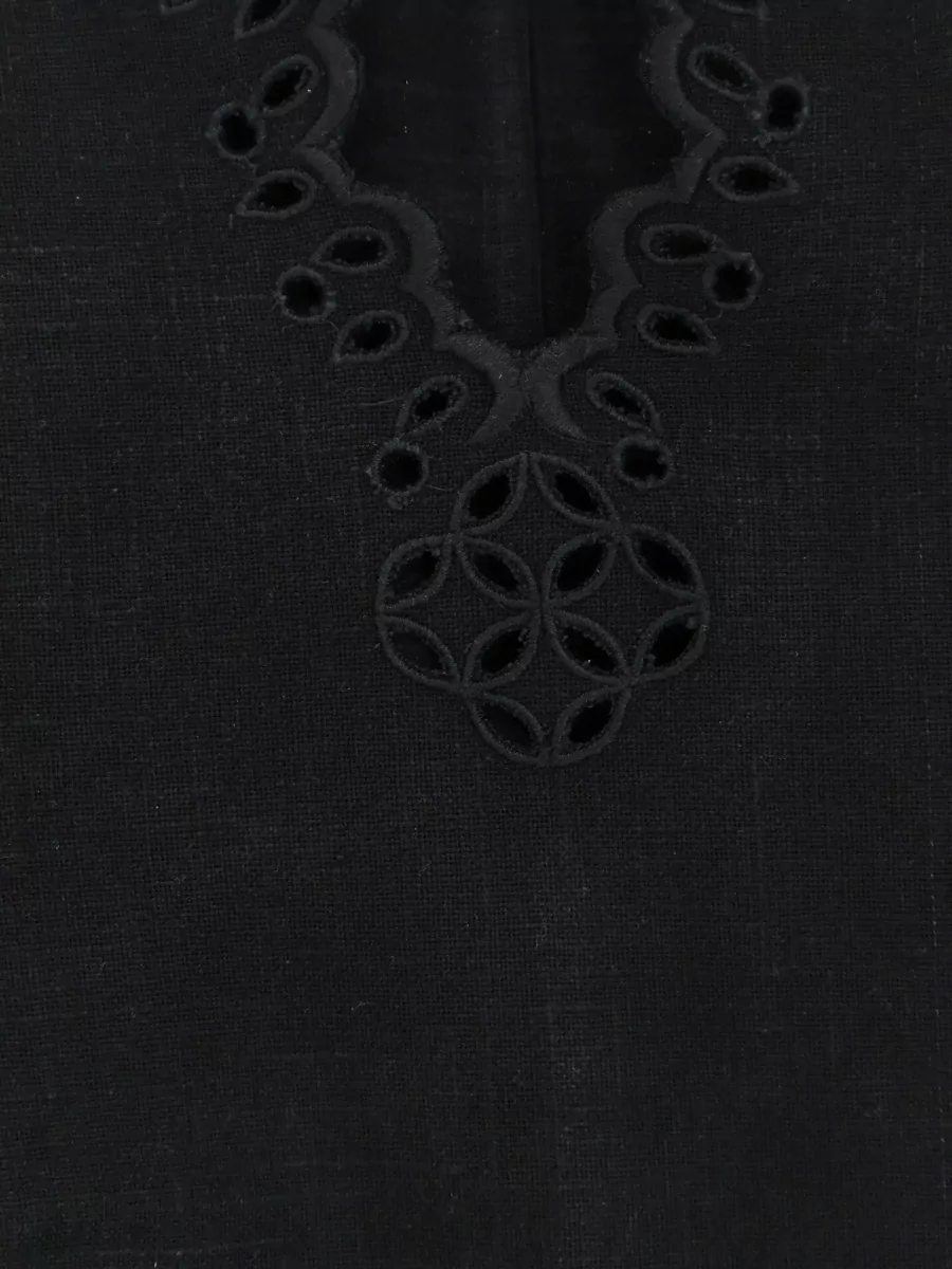 Isabel Marant Etoile Sherazade Cotton Dress Eyelet Long Sleeves