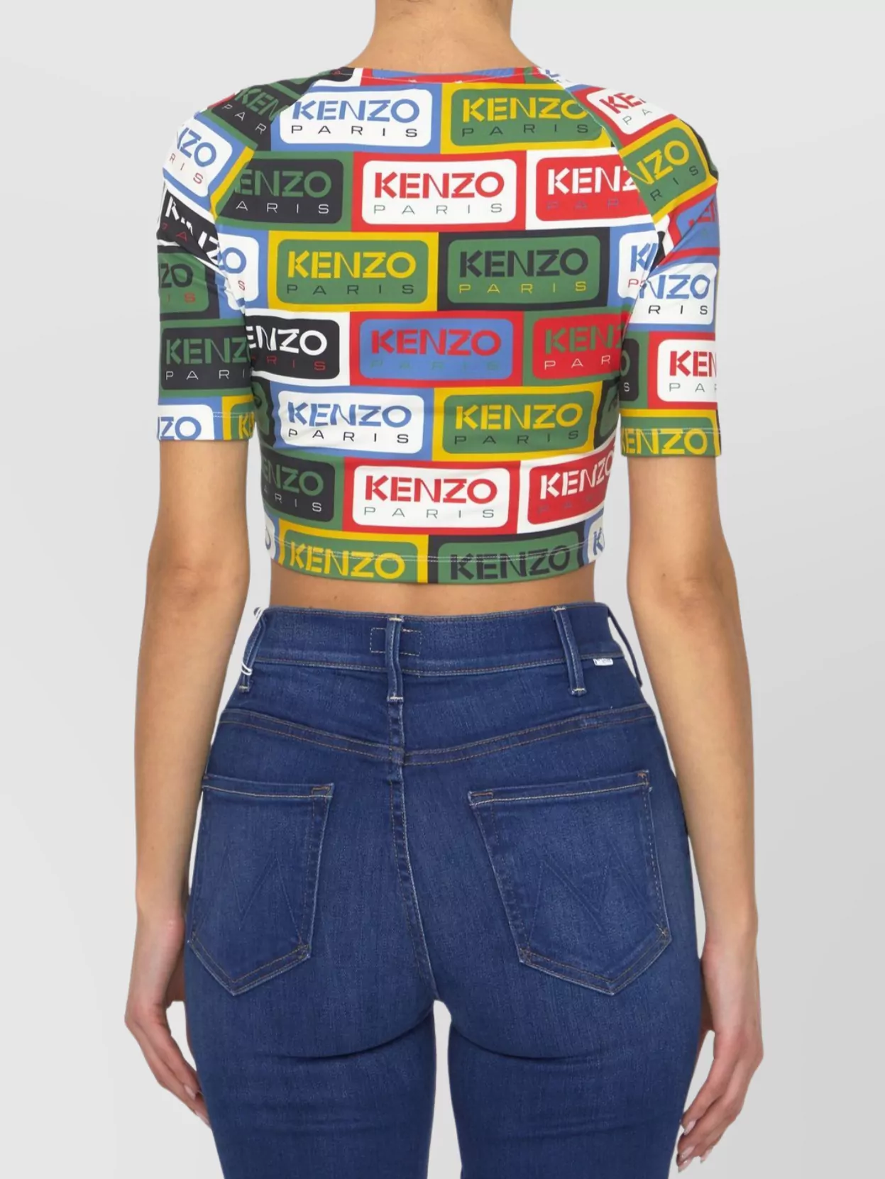 Kenzo Logo Print Cropped Top In Multi