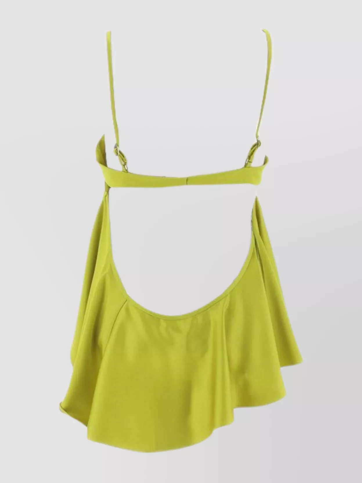 Attico Strappy Asymmetrical Cropped Flared Top In Green