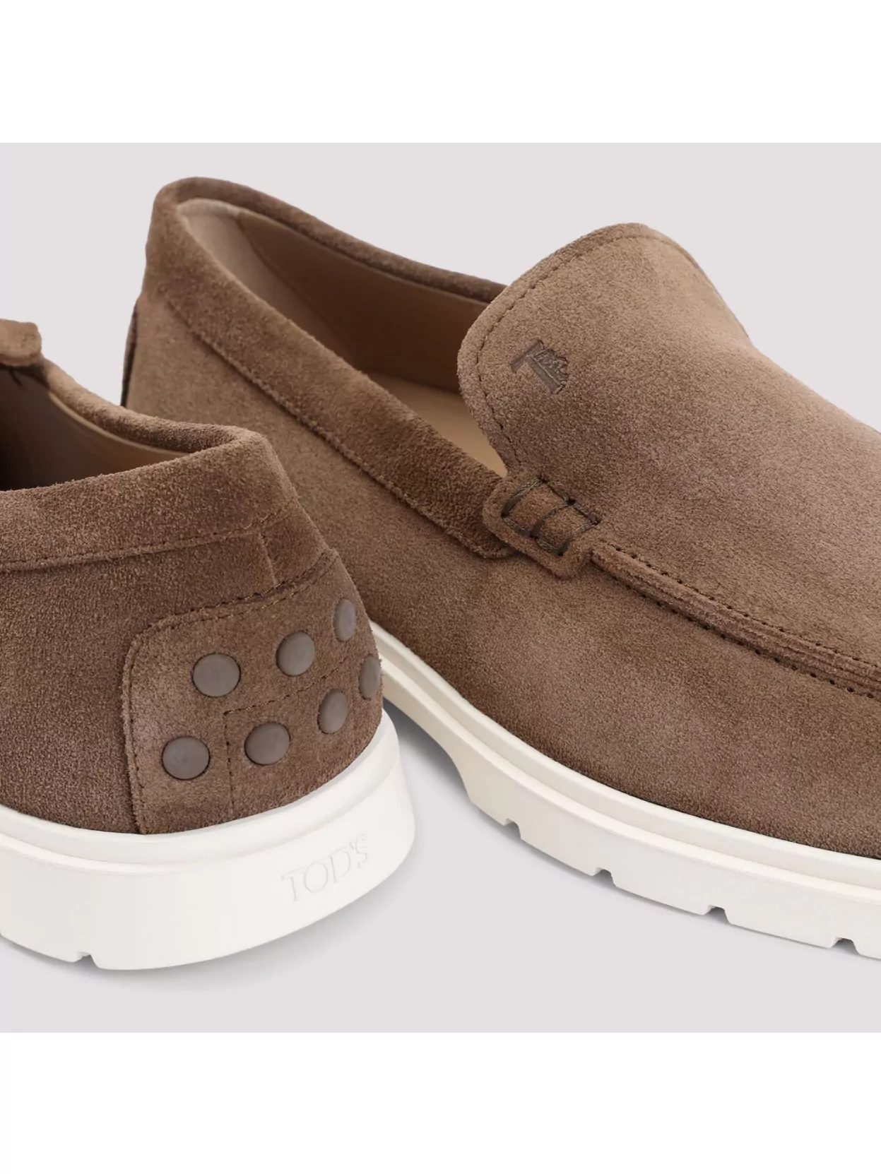 Tod's Loafers With Round Toe And Rubber Sole In White