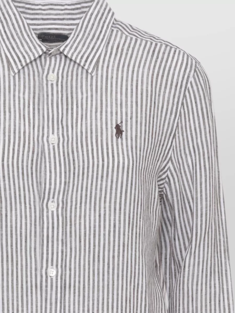 Ralph Lauren Striped Linen Long-Sleeve Shirt