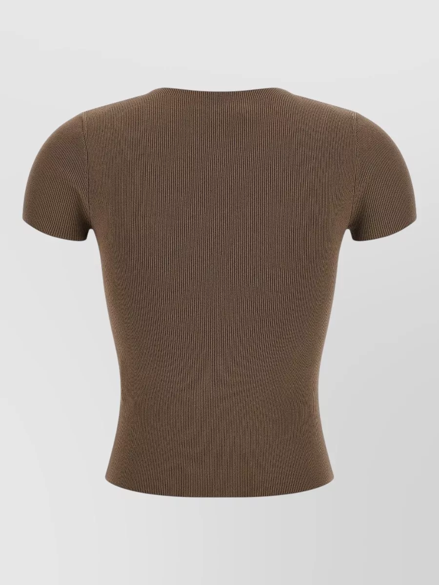 Alexander Wang Ribbed Short-Sleeve Knit Top