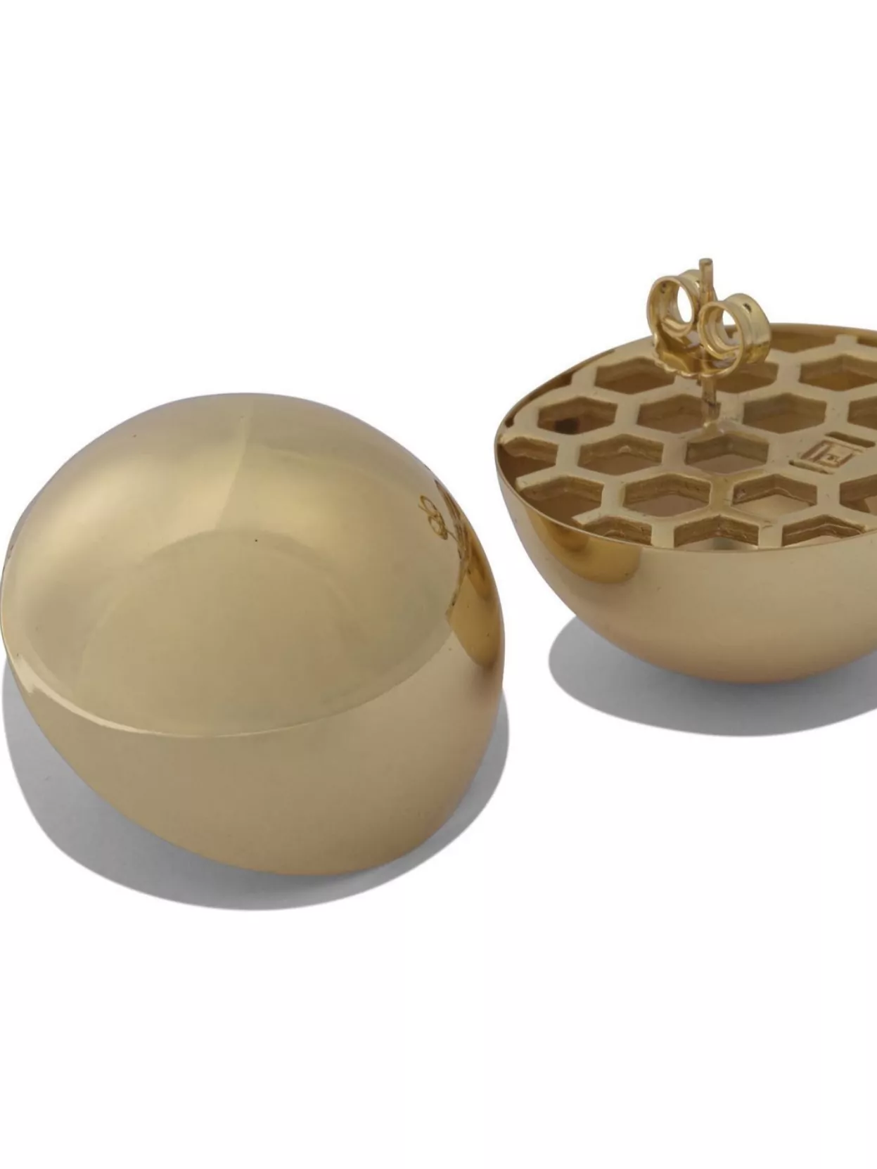 Federica Tosi Luna Stud Earrings Polished Finish In Gold