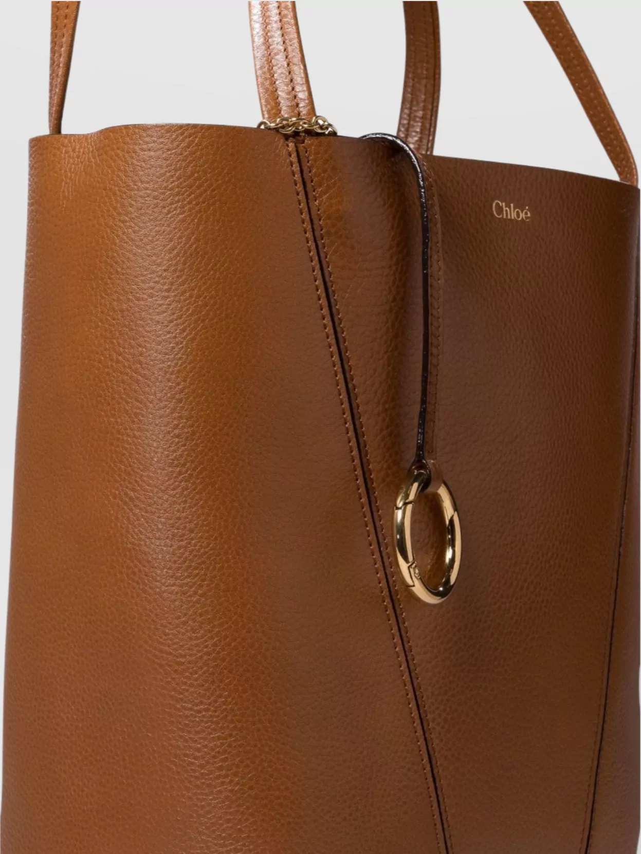 Chloé Double Handles Gold-Tone Hardware Shoulder Bags