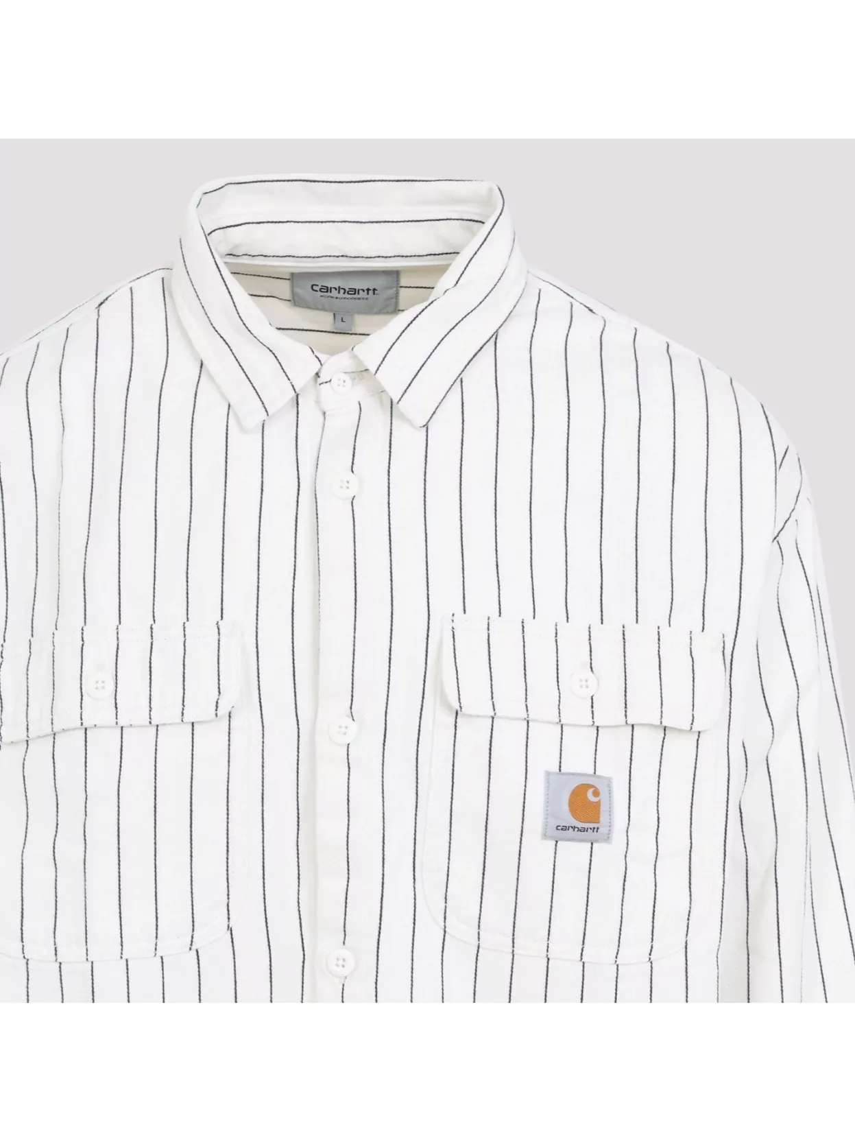 Carhartt Wip Striped Cotton Shirt With Pockets And Collar