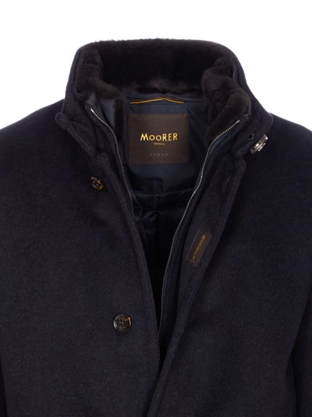 Moorer High Neck Padded Down Jacket With Fur