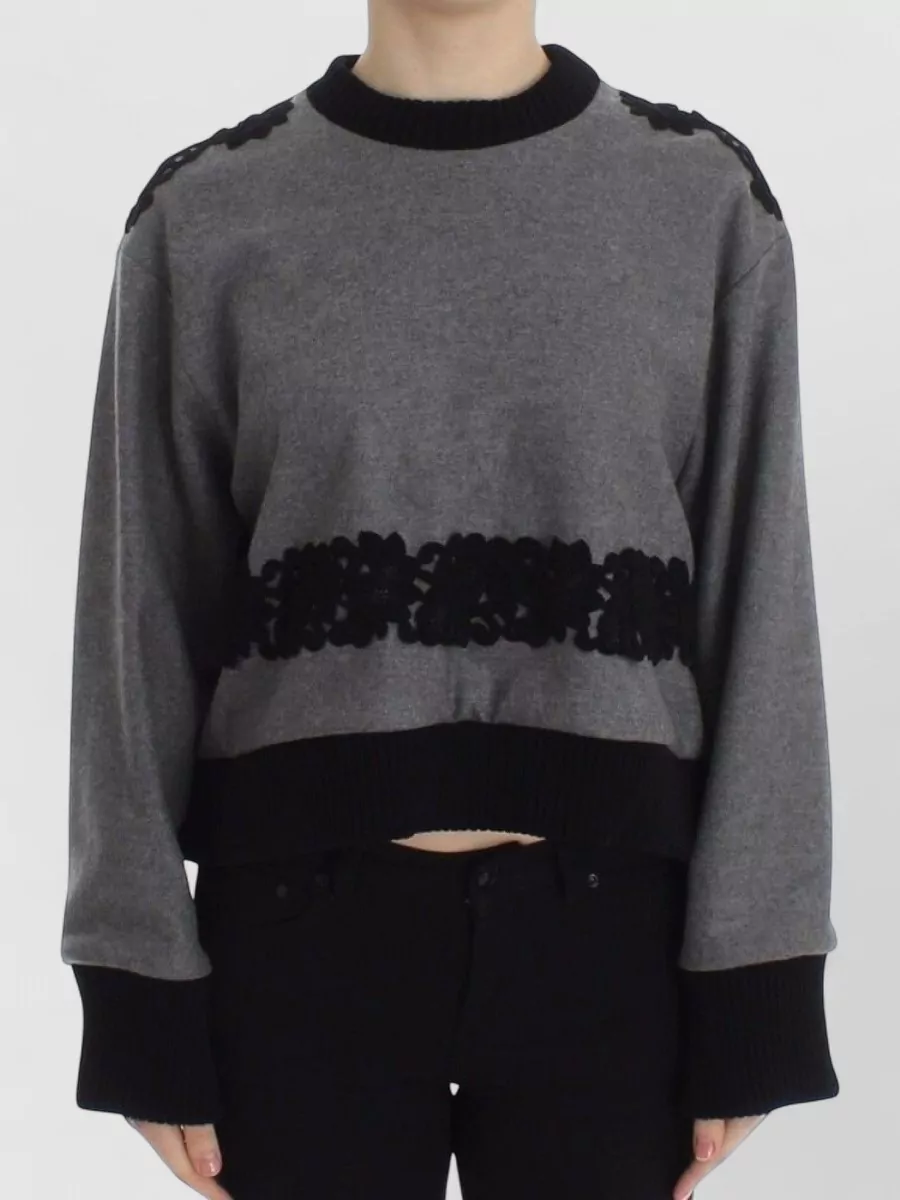 Dolce&Gabbana cashmere wool cropped lace sweater
