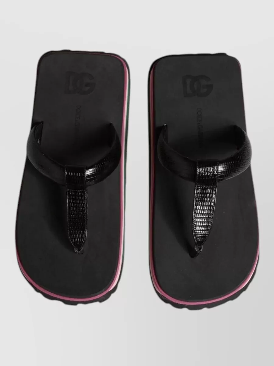 Dolce&Gabbana Leather Chunky Flip Flops