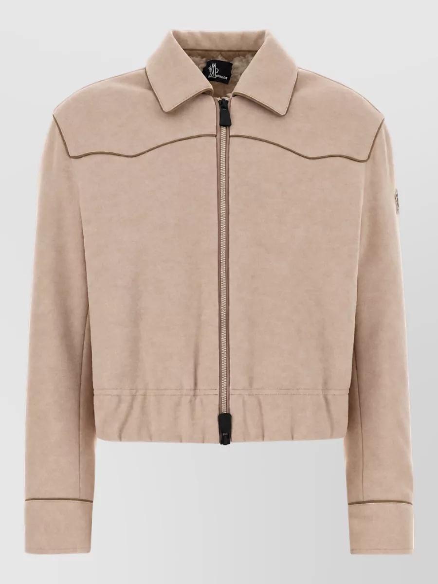 Moncler Grenoble Flannel jacket cropped silhouette button accents
