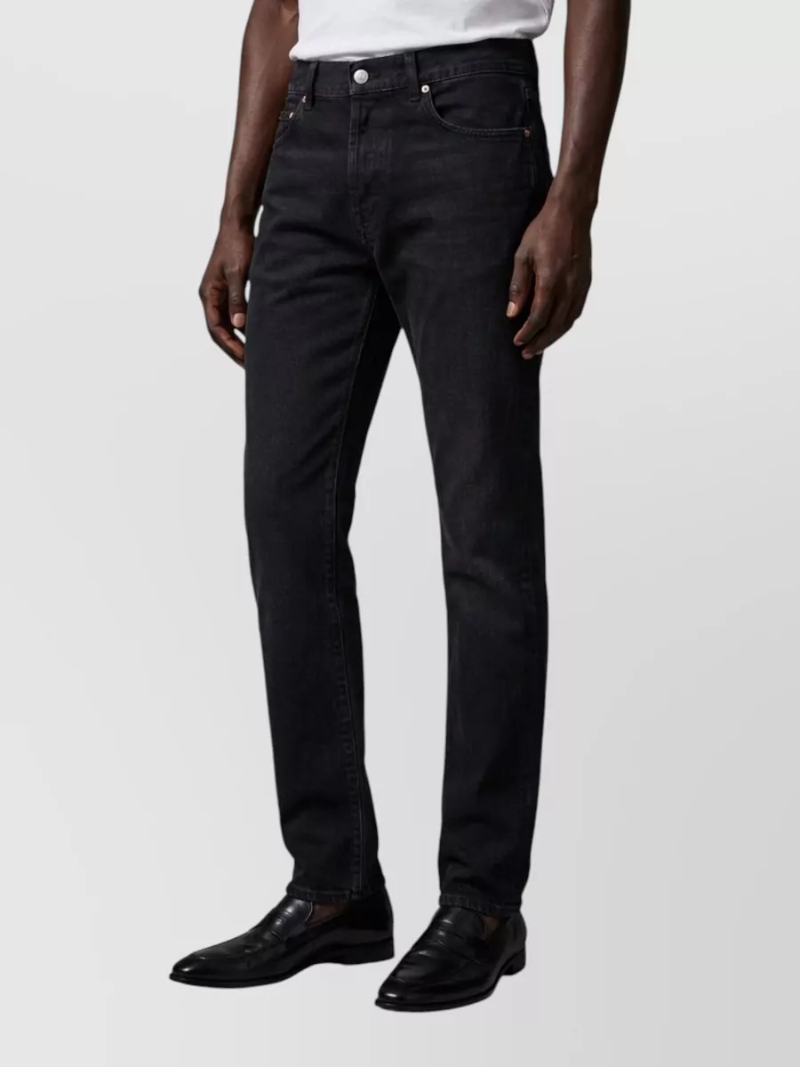 Saint Laurent Cotton Mid-Rise Wide Straight-Leg Jeans