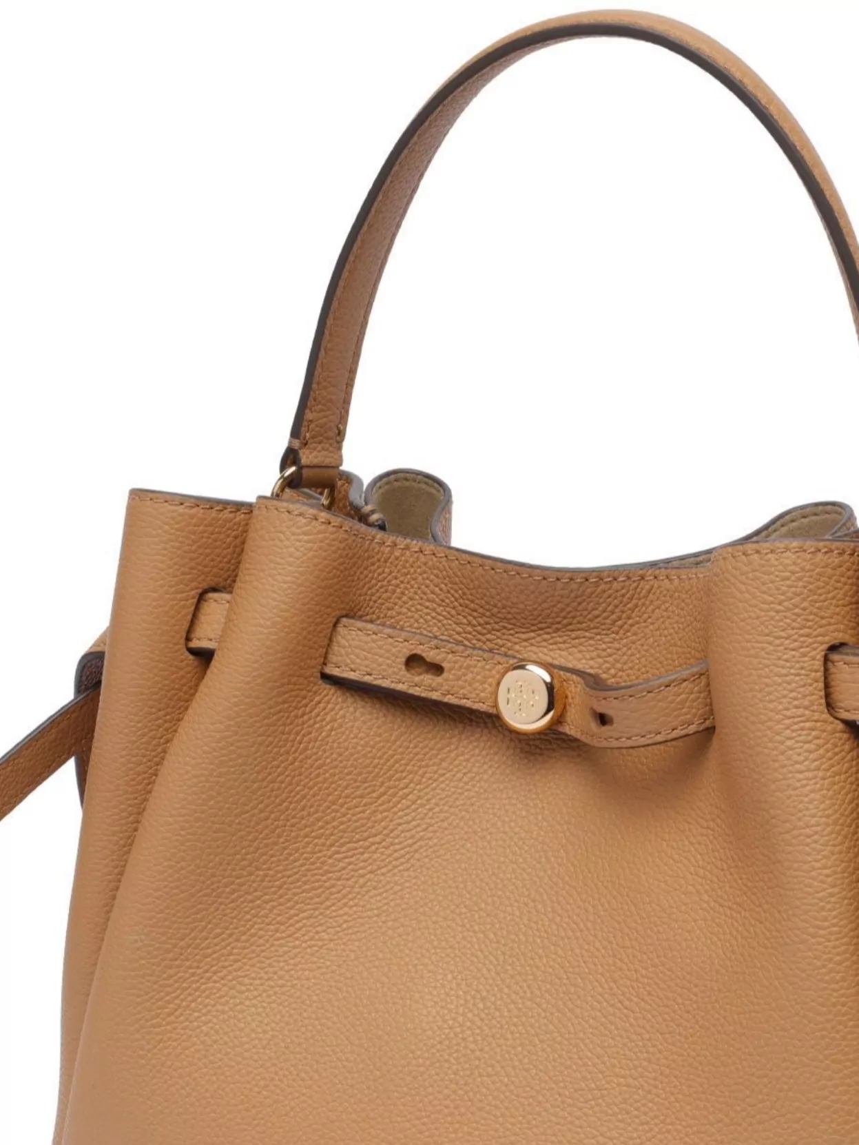Tory Burch Textured Pebble Bucket Bag With Gold Hardware In Gold