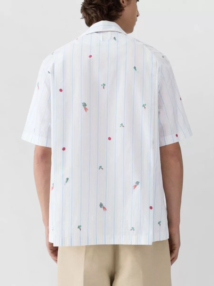 Jacquemus Striped Cotton Camp Collar Short-Sleeve Shirt