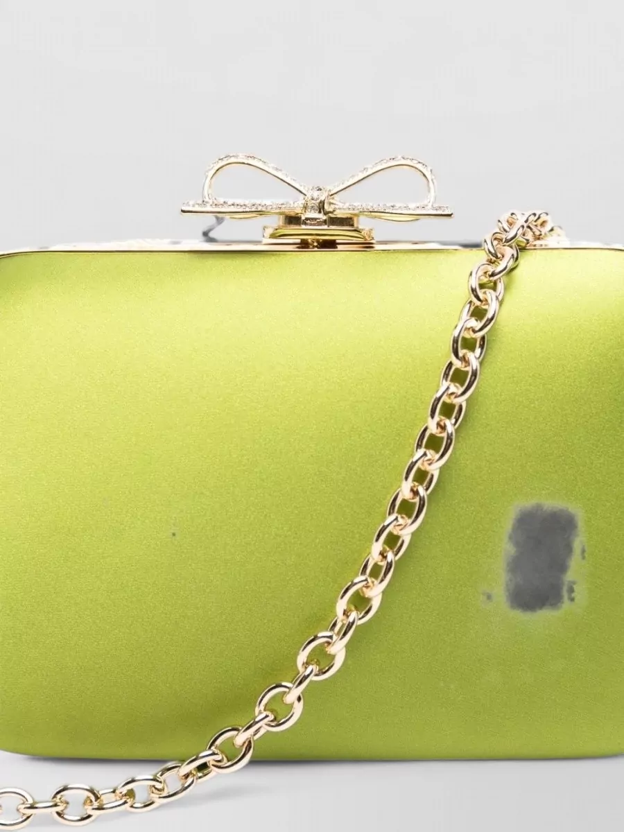 Self-Portrait The Bow Satin Clutch Bag