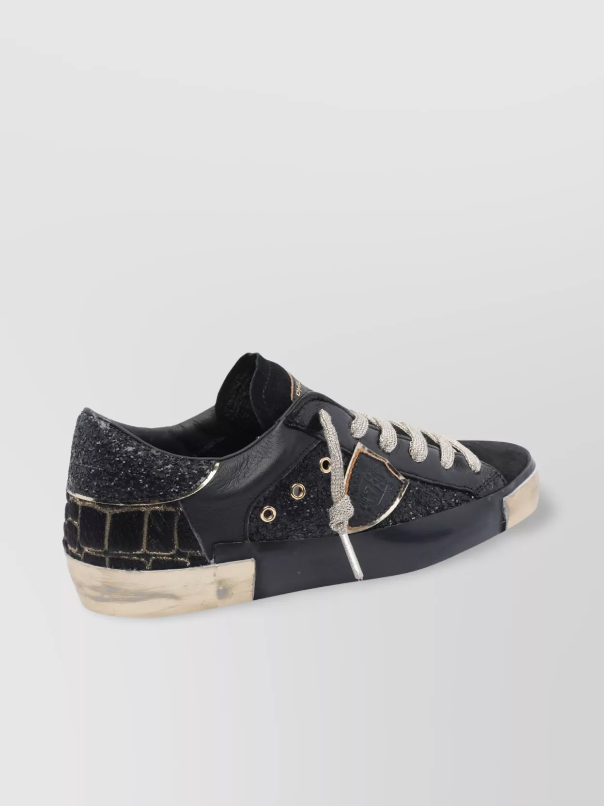 Philippe Model Shiny Leather Low Top Sneakers