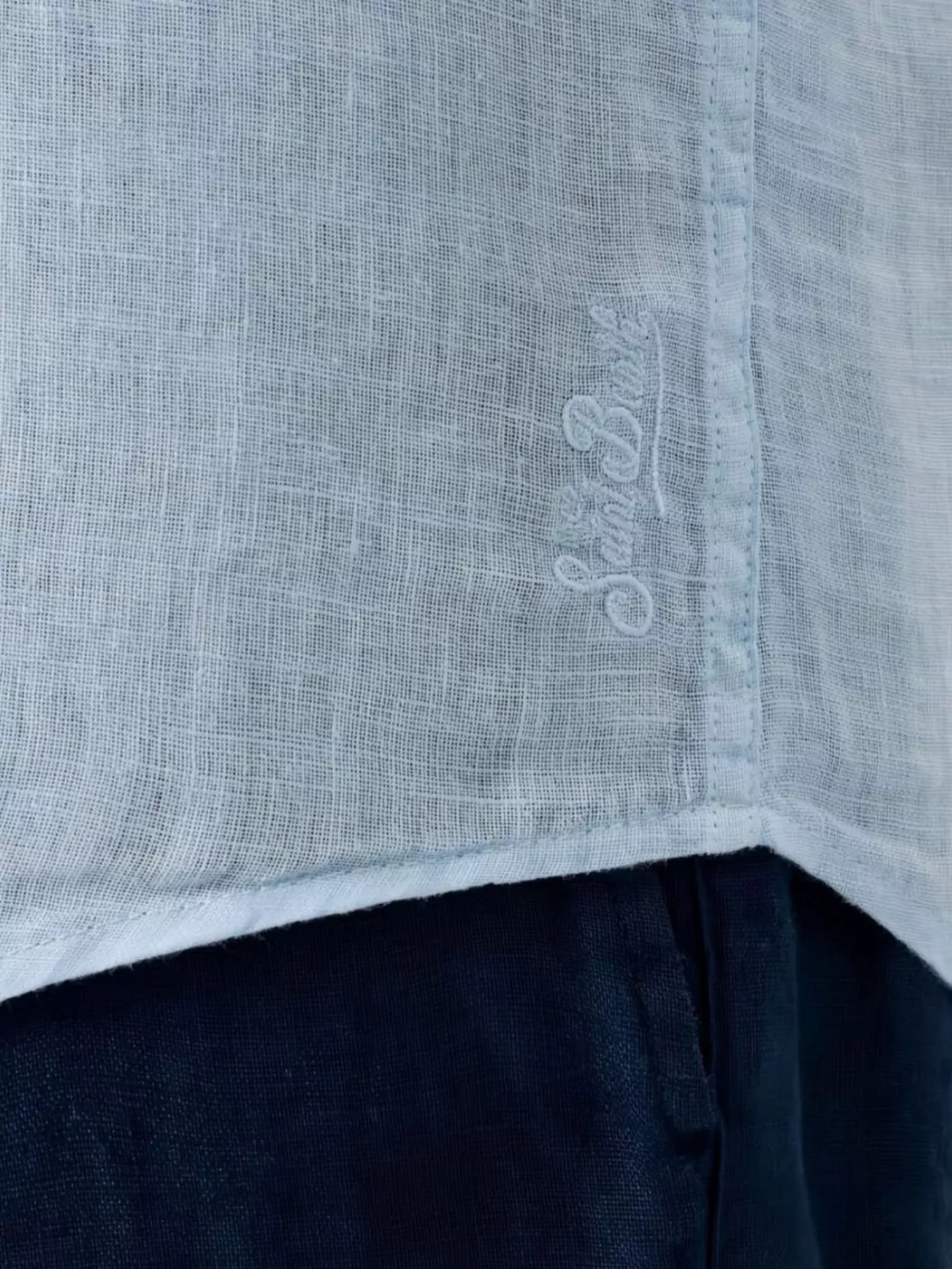 Mc2 Saint Barth Lightweight Long Sleeve Shirt Embroidered Detail