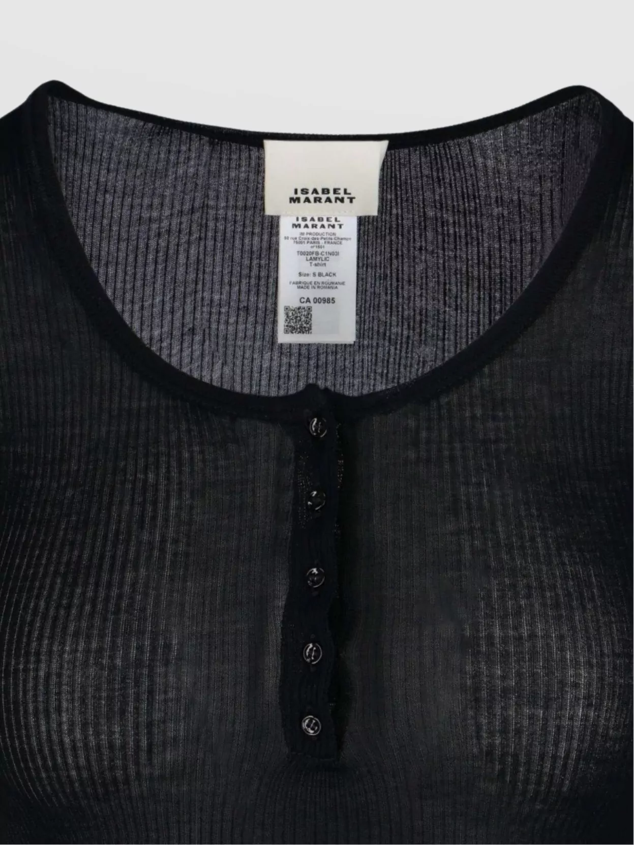 Isabel Marant Ribbed Texture Round Neck Button Detail