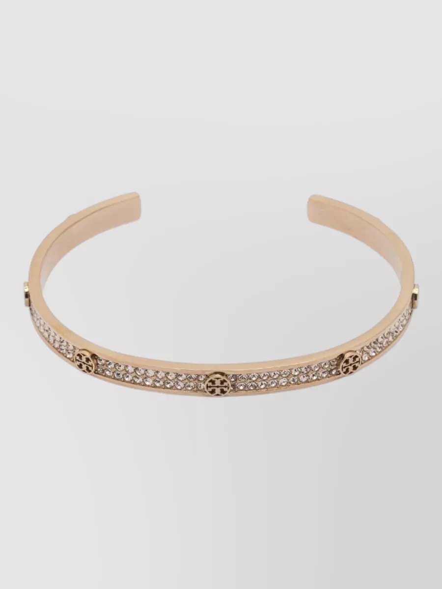 Tory Burch Crystal Embellished Open Cuff Bracelet Set