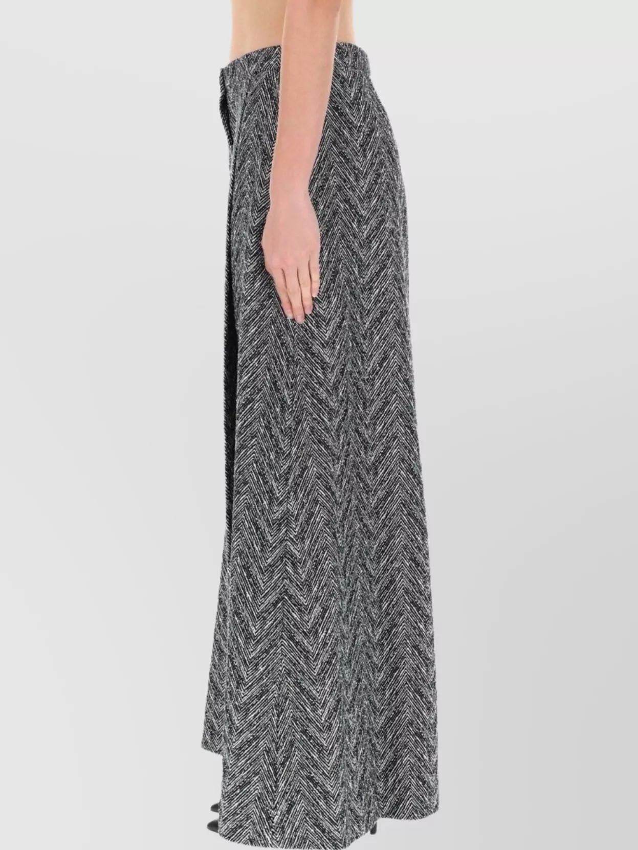 Boss Wide-Leg Chevron Trousers And Pockets