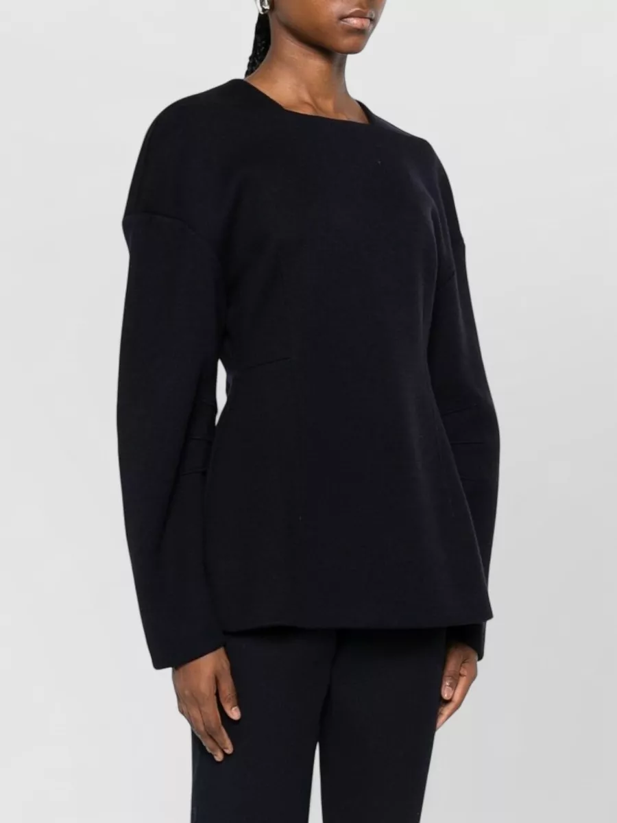 Max Mara Crew Neck Wool Cotton Sweater Long Sleeves