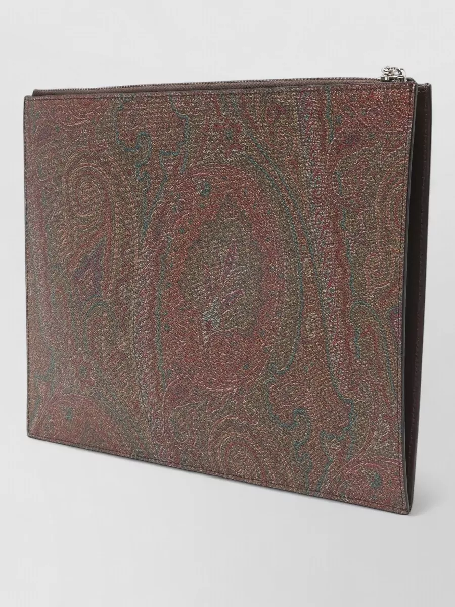 Etro Rectangular Paisley Clutch Bag Wrist Strap