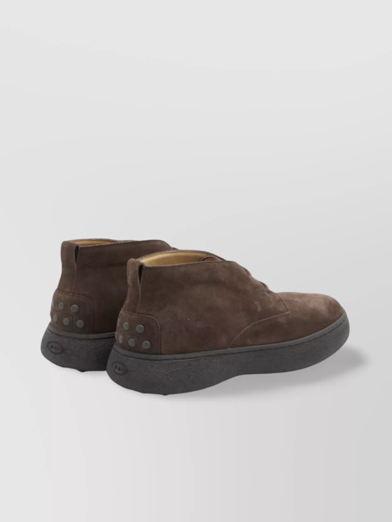 Tod's Suede Lace-up Ankle Boots With Rubber Pebbles In Brown