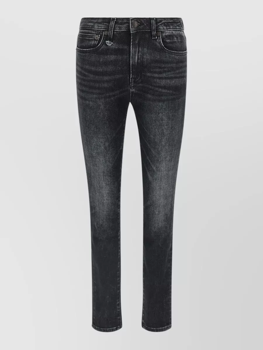 R13 Denim Mid-Rise Slim-Fit Jeans