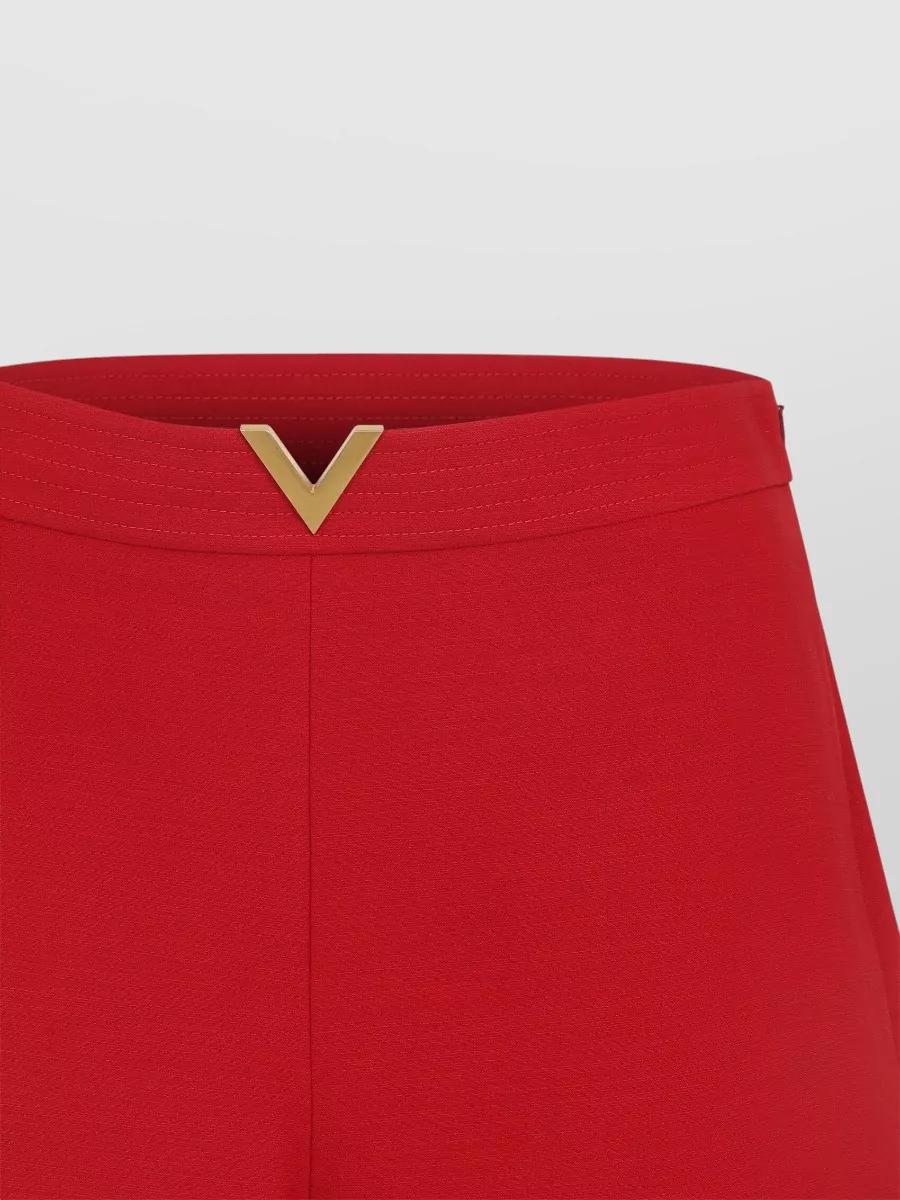 Valentino High Waisted Shorts Featuring Gold Tone Detail