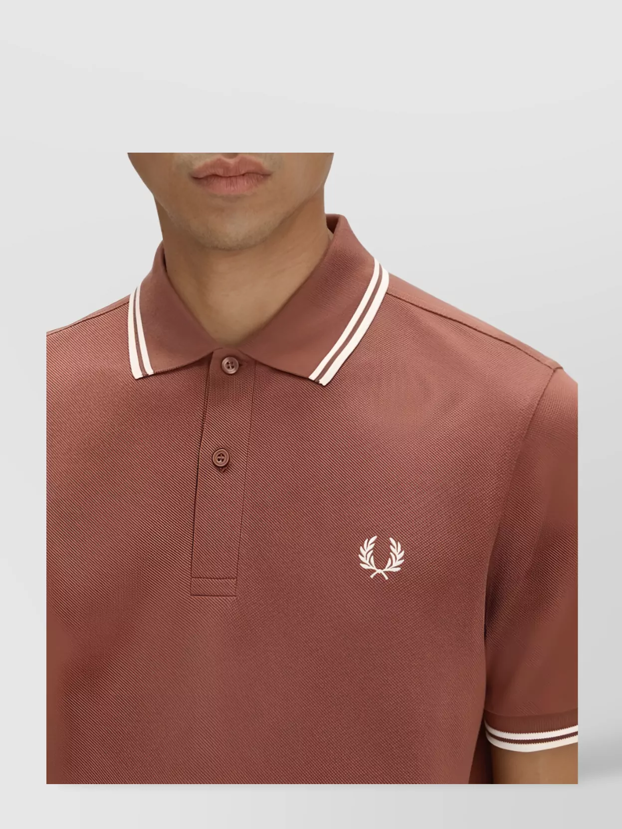 Fred Perry Polo Shirt With Ribbed Cuffs And Collar