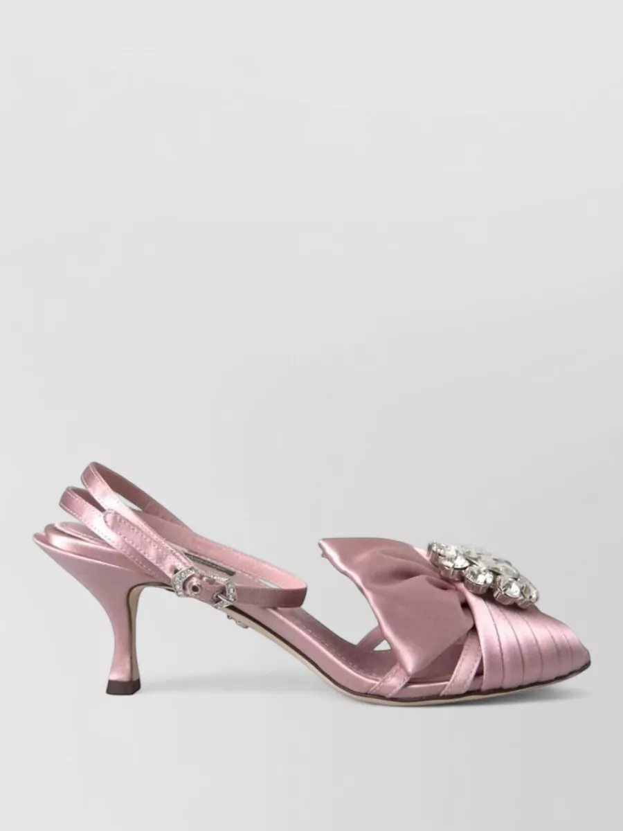 Dolce&Gabbana Silk Crystal-Embellished Sandals