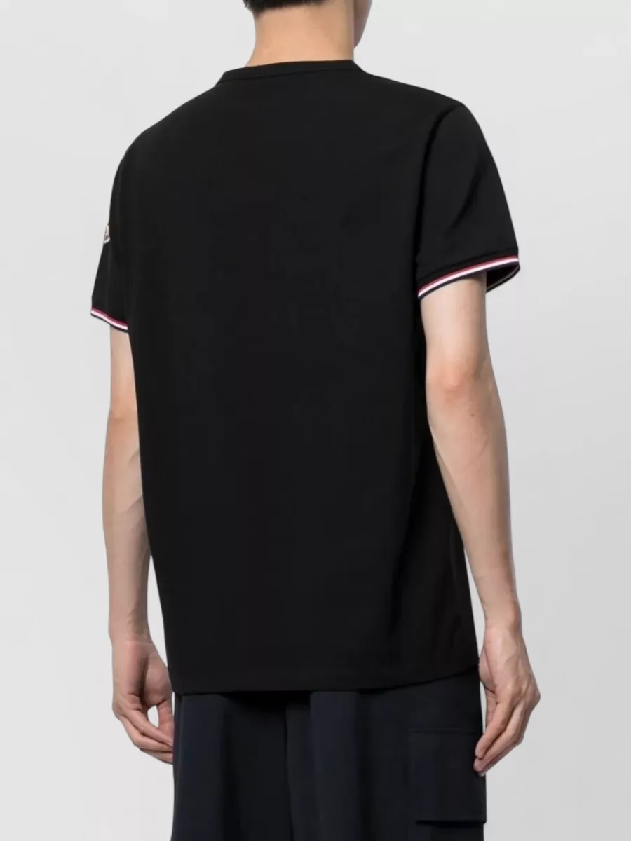 Moncler Signature Trim Cotton Crew Neck T Shirt