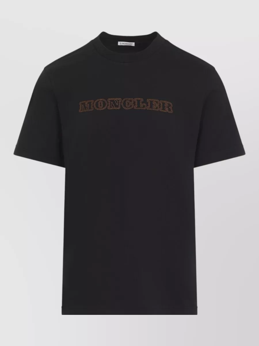 Moncler Cotton Ribbed Crew Neck Short Sleeve T-Shirt