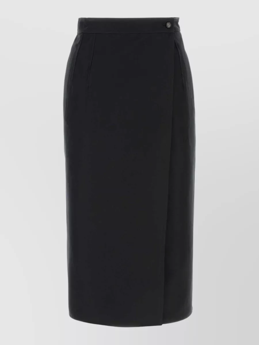 Bottega Veneta cotton silk midi wrap skirt