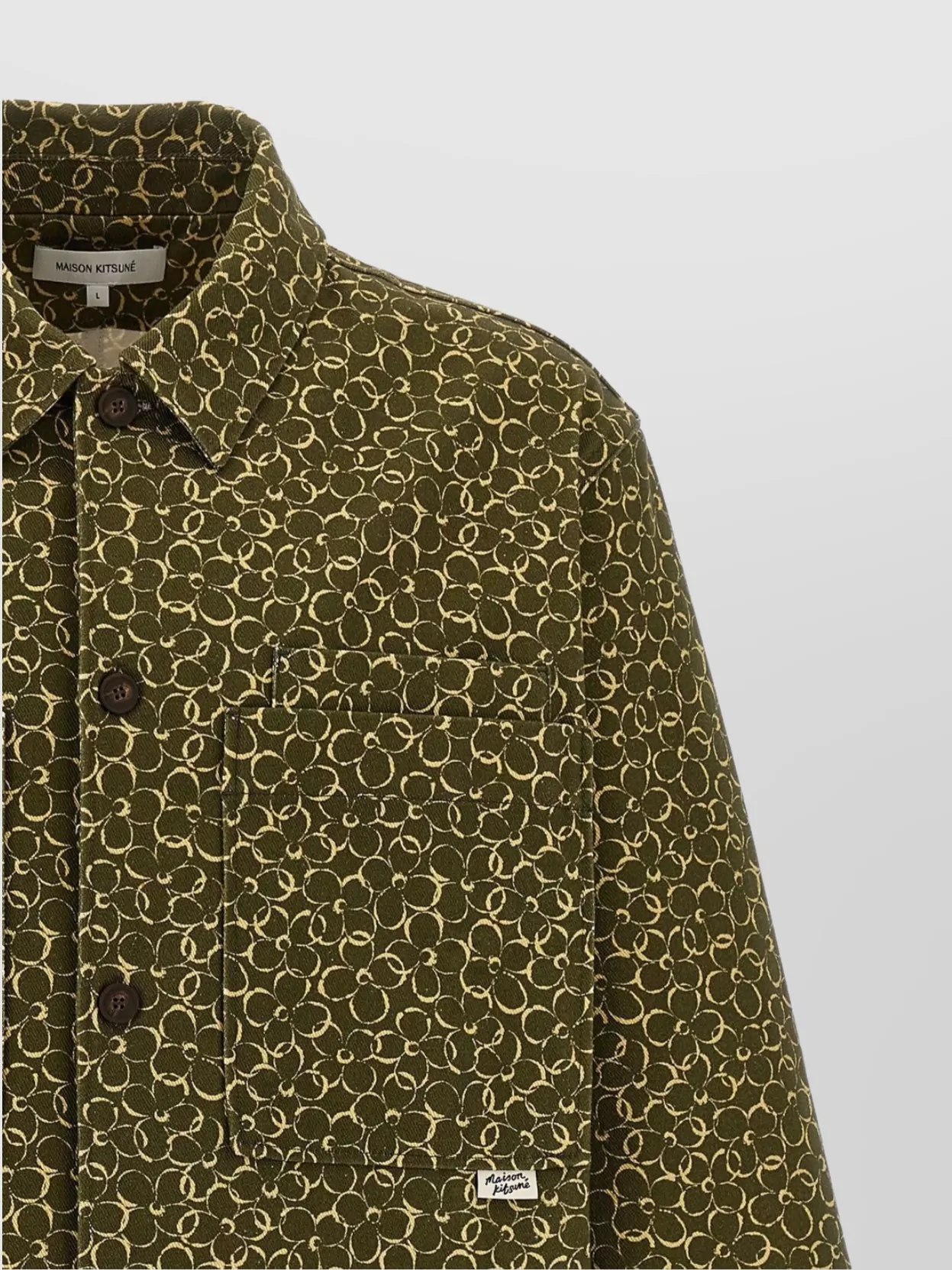 Maison Kitsuné Overshirt With All-Over Floral Print