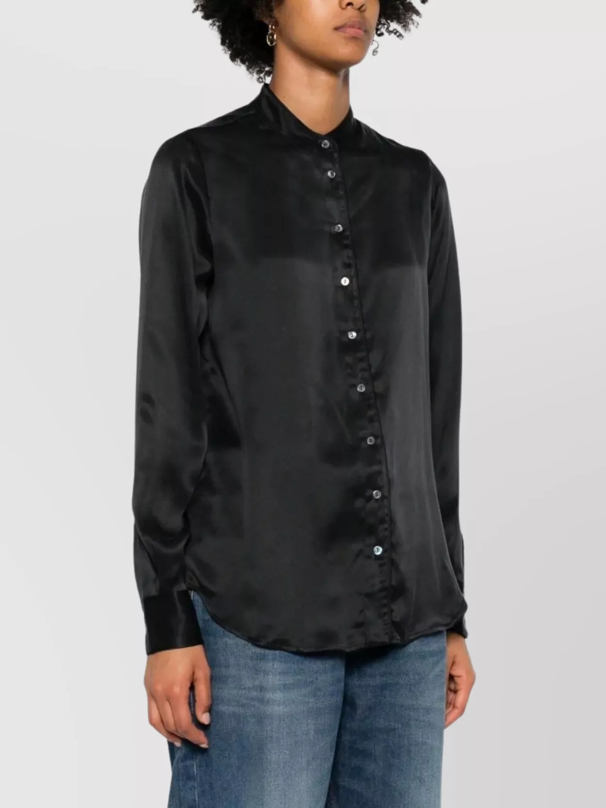 Pierre Louise Mascia Long Sleeve Satin Shirt Adanagum Style