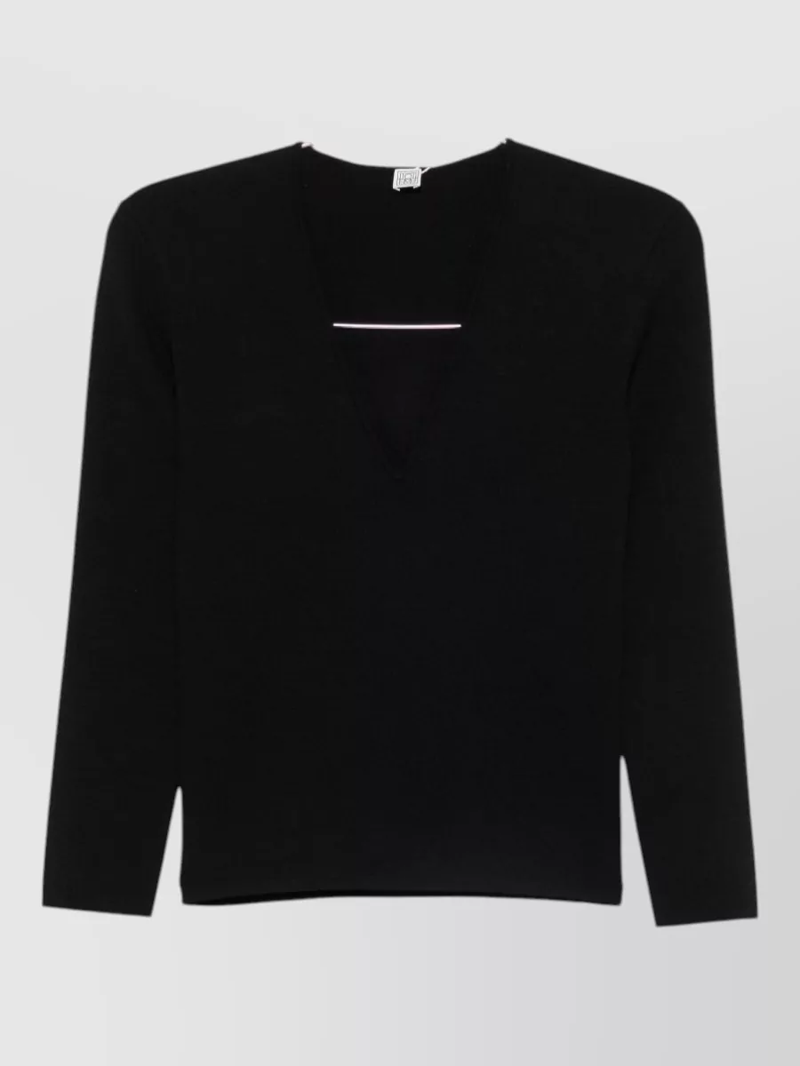 Totême ribbed slim-fit v-neck knitted top