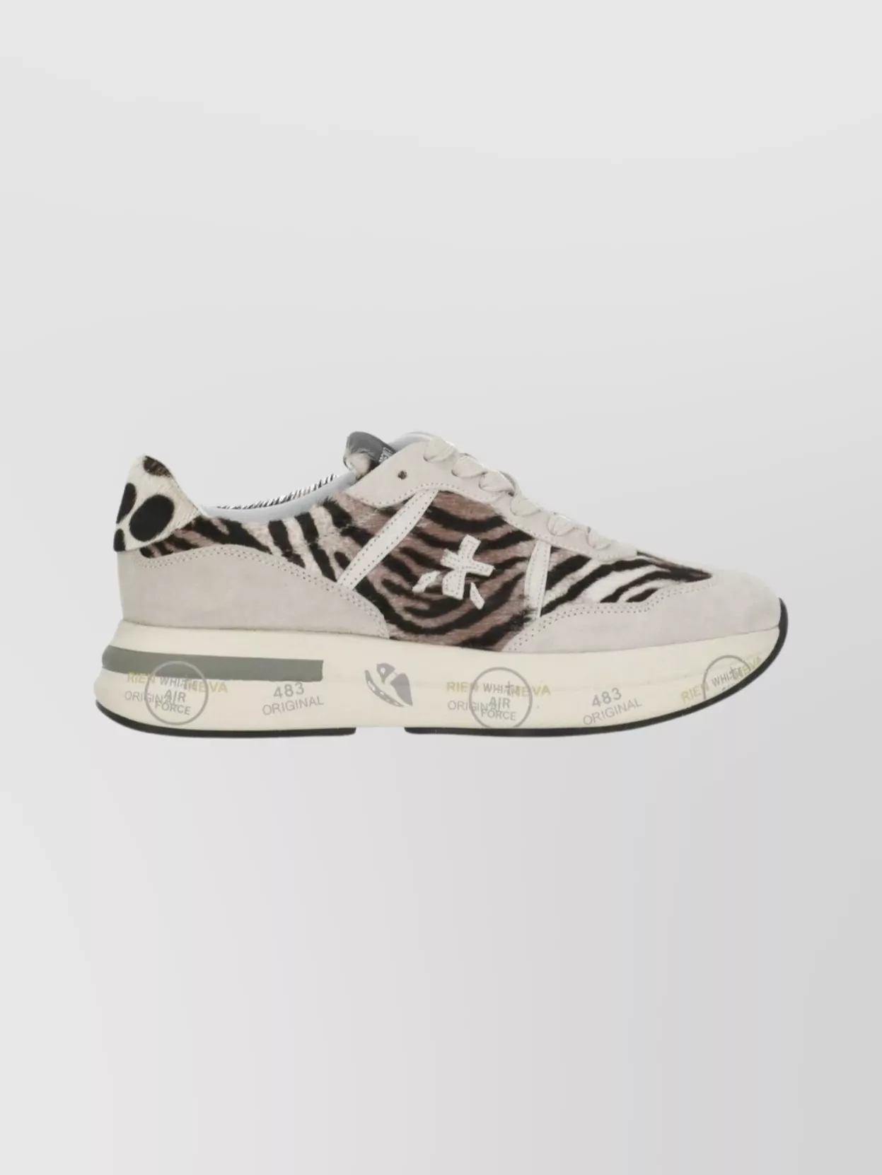 Premiata Animal Print Low Top Sneakers With Suede
