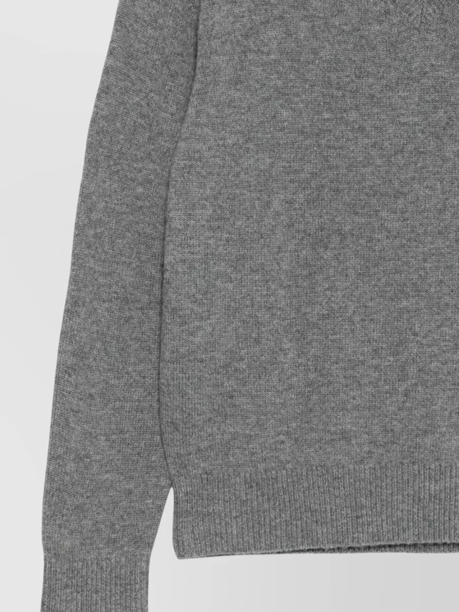 Dunst Cashmere Wool Ribbed V-Neck Long-Sleeve Jumper