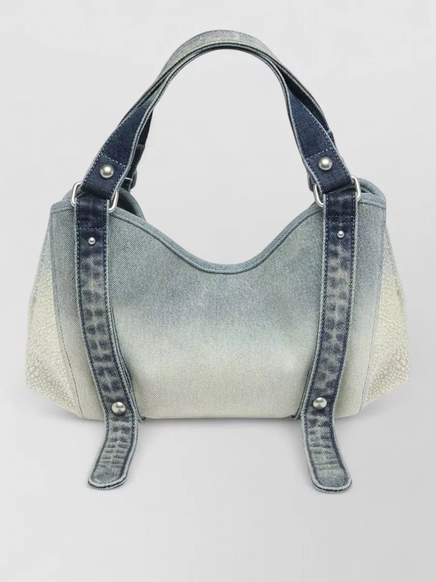 Diesel Small crystal-embellished denim shoulder bag