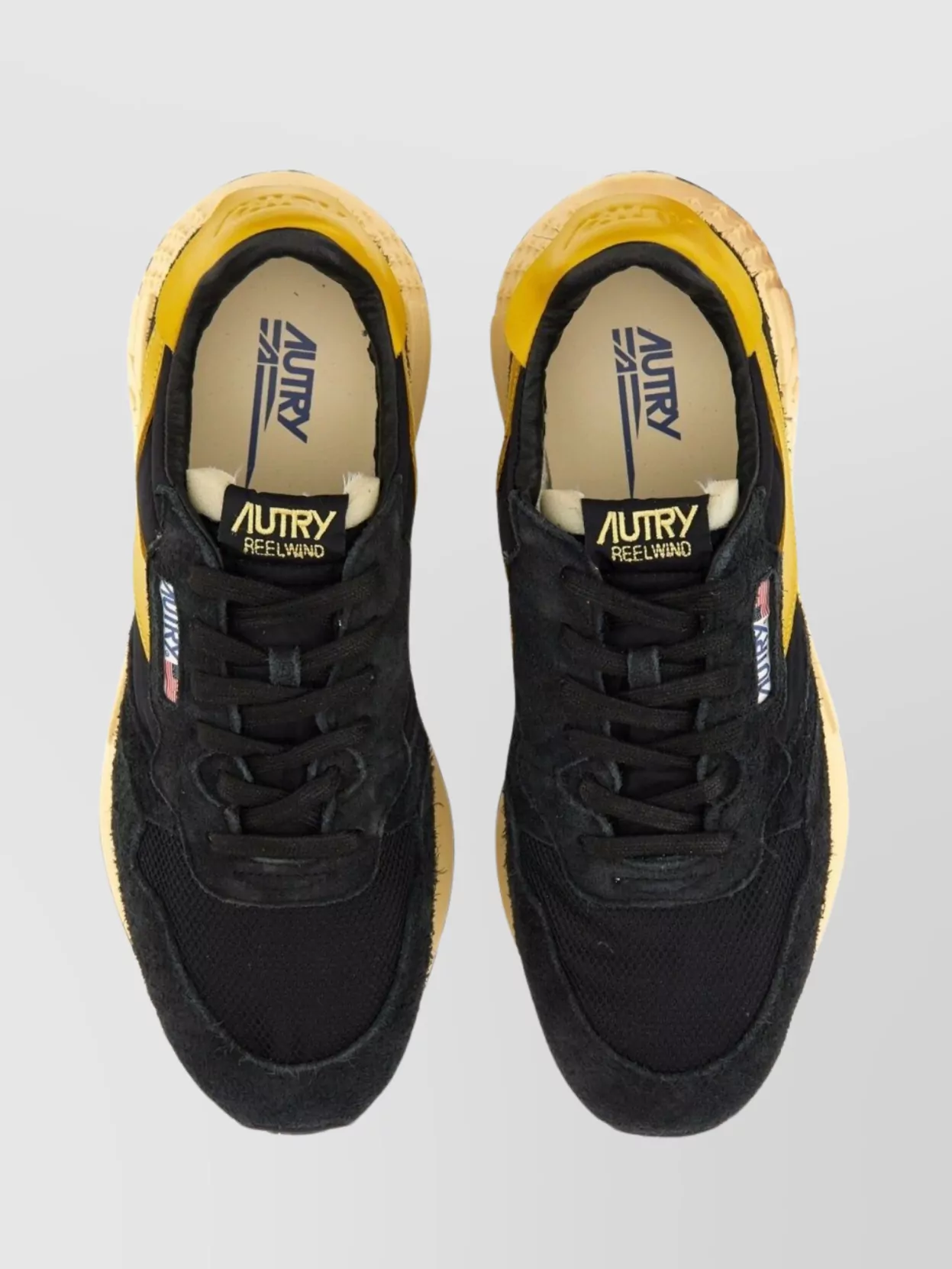 Autry Sneakers With Suede Panels And Contrast Heel