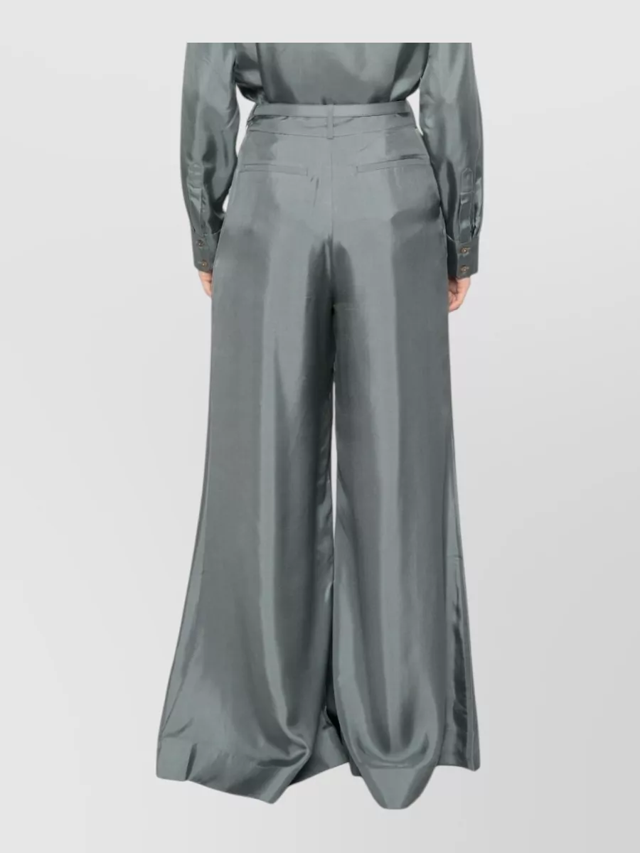Zimmermann Silk Pleated Wide-Leg Suit Trousers