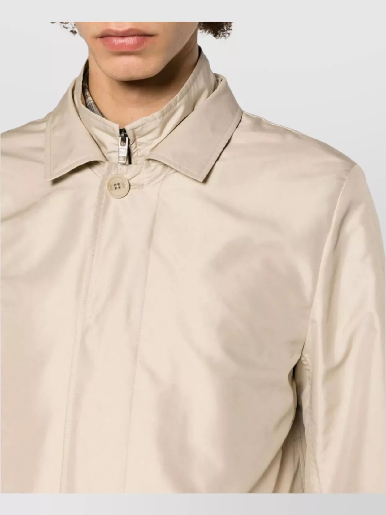 Fay Morning Long Jacket Side Pockets Point Collar