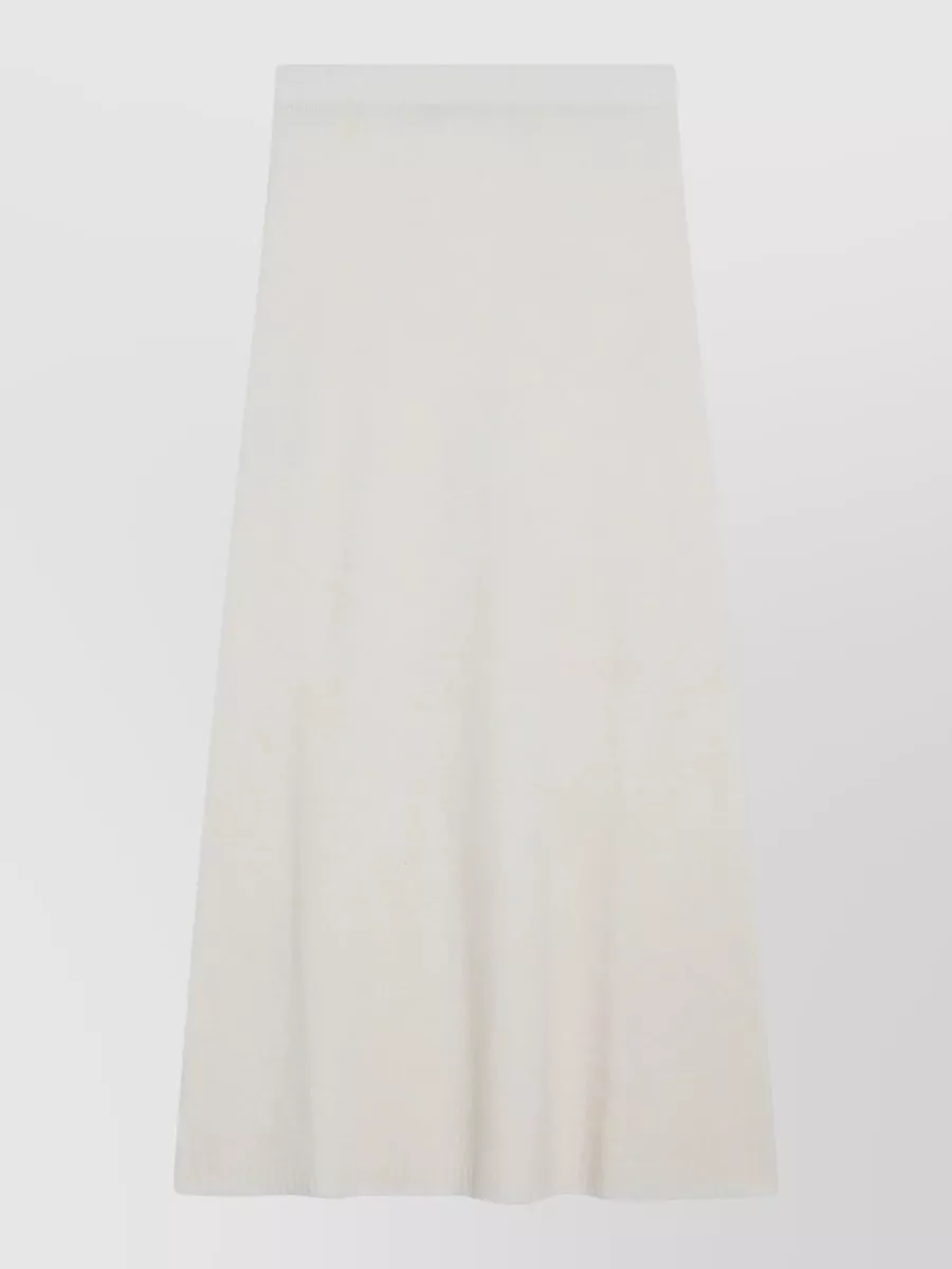 Max Mara A-line skirt — The soft-ivory A-line knit maxi skirt keeps the palette tonal with the cable half-zip and mirrors its quiet luxury while the fluid column balances the regular-fit top in a refined, feminine way.
