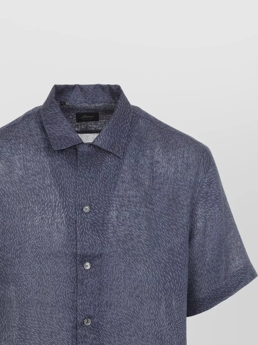 Brioni Linen Printed Cuban Shirt