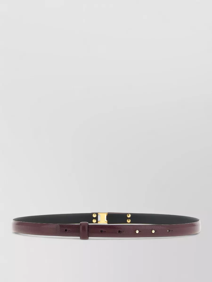 Alberta Ferretti Leather Striped Buckle Belt