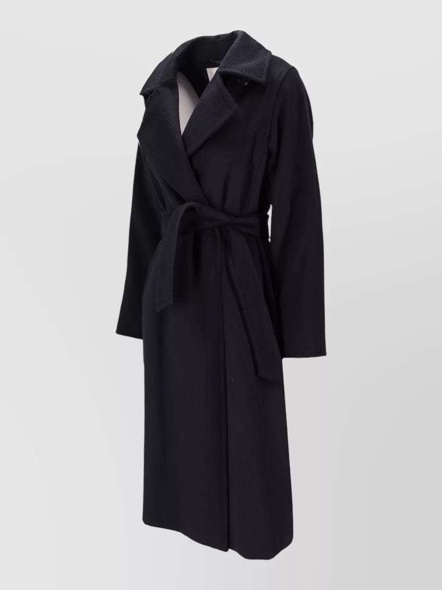 Max Mara Belted Mid Length Coat Notched Lapels