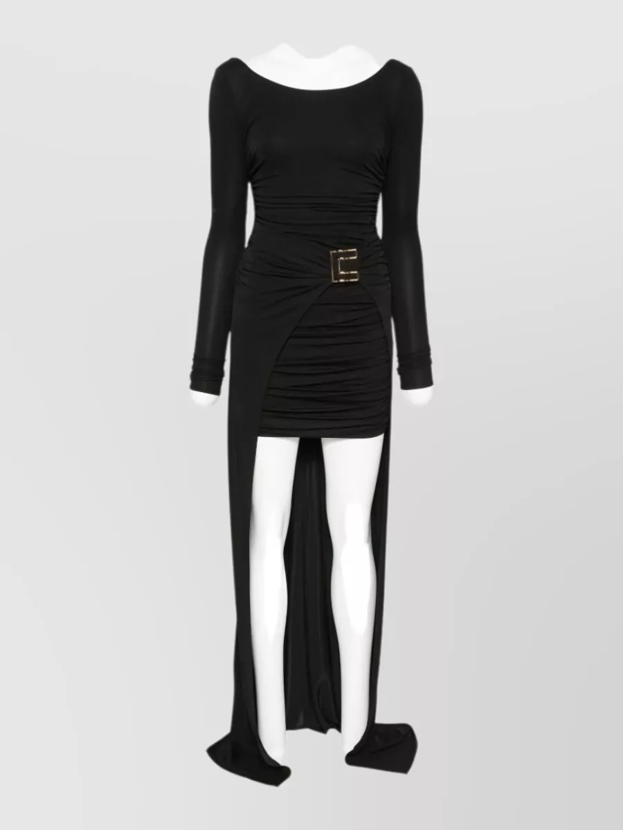 Elisabetta Franchi draped long-sleeve mini dress