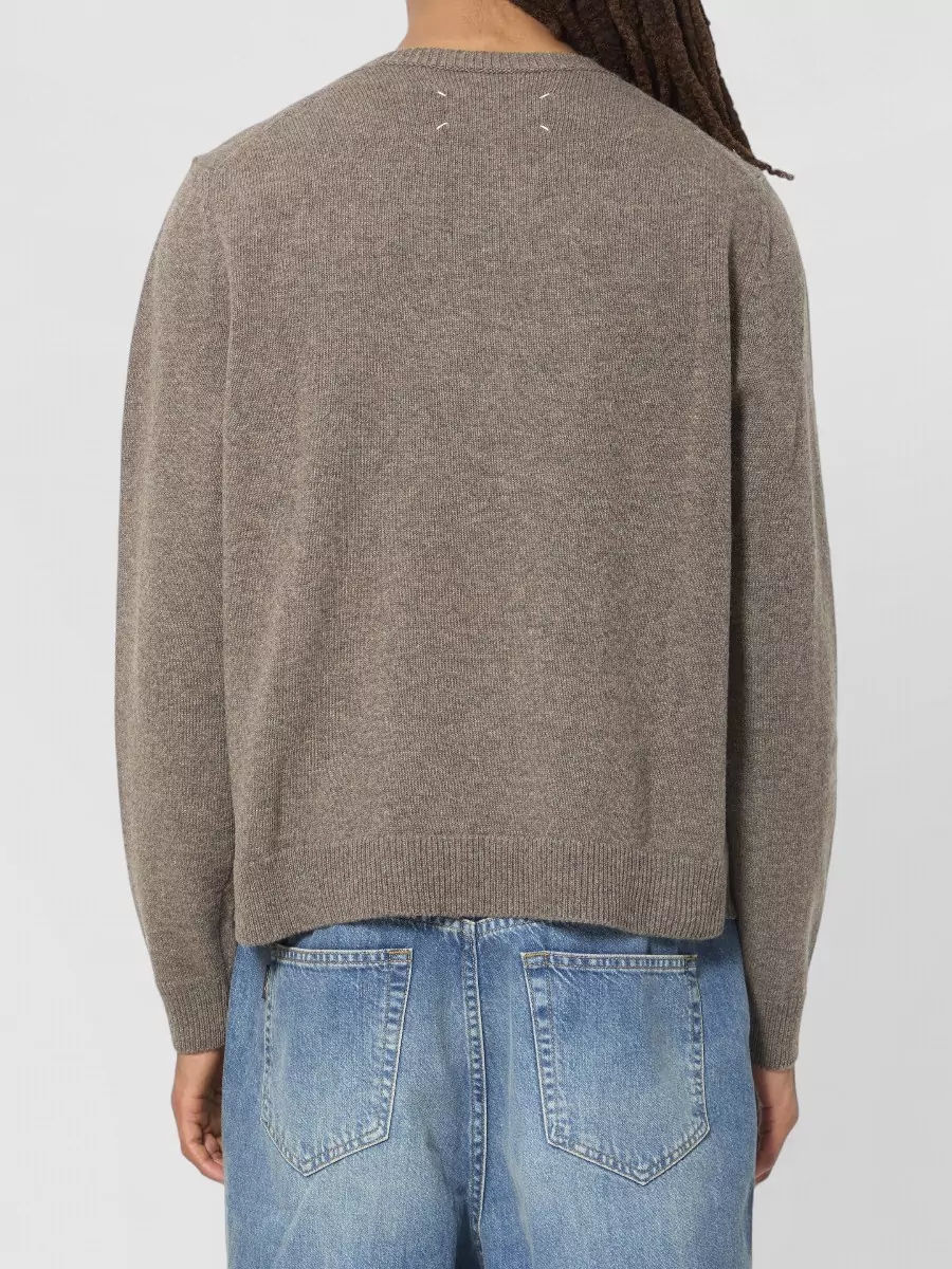 Maison Margiela Virgin Wool Ribbed Crewneck Sweater